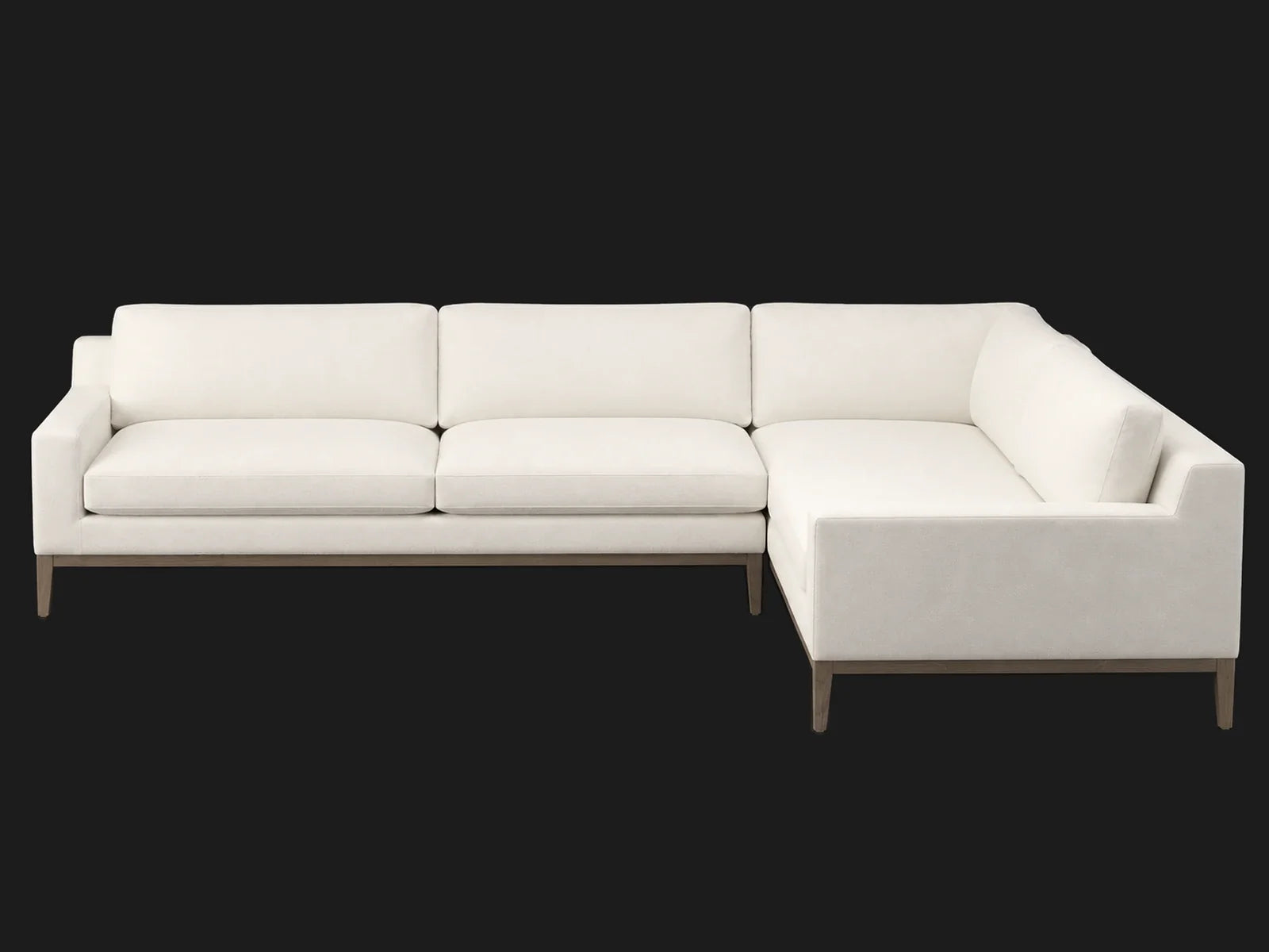 Italia Track Arm Left-Arm L-Sectional — Italian Brushed Wool Vanilla — angle 2