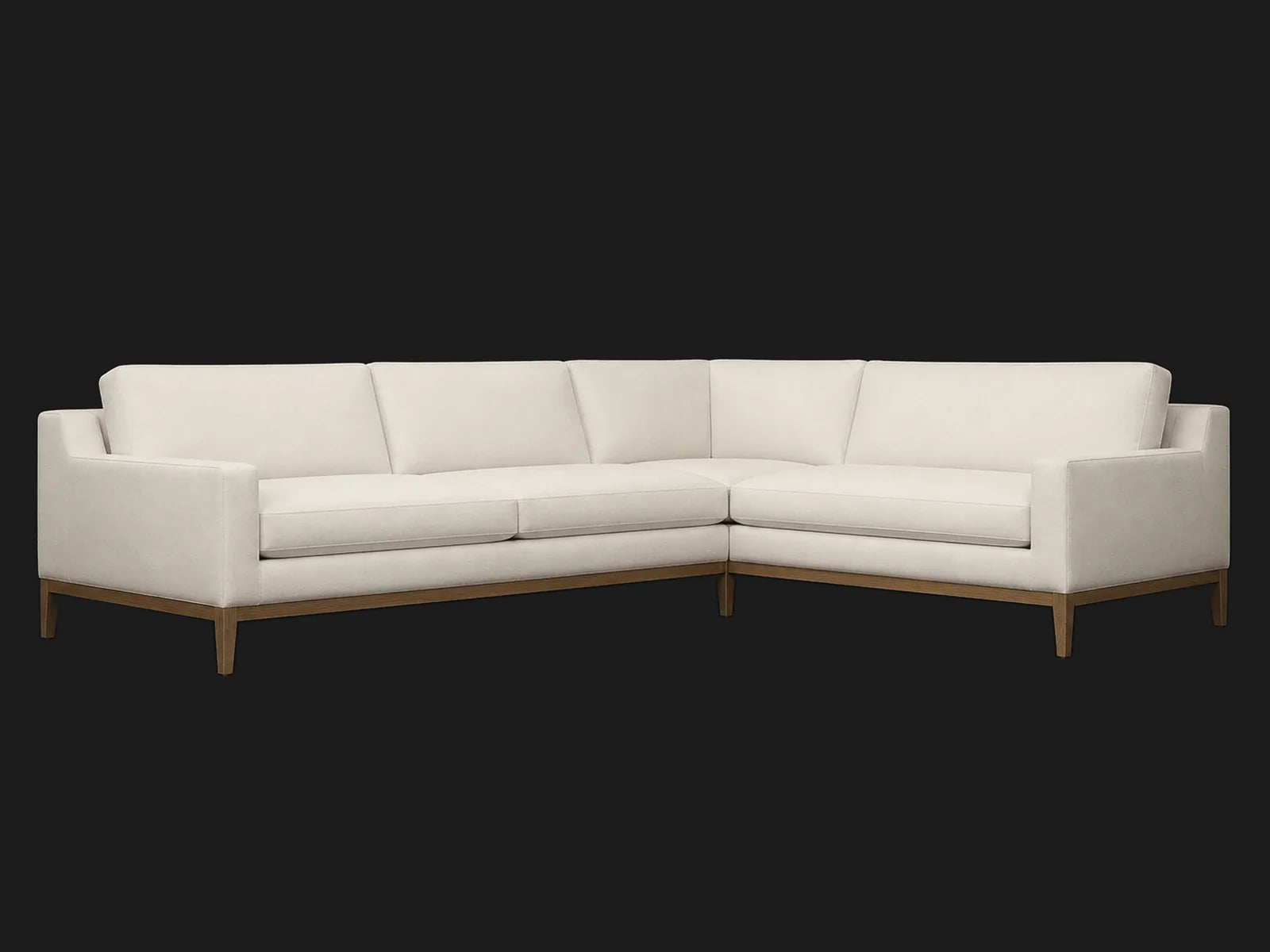 Italia Track Arm Left-Arm L-Sectional — Italian Brushed Wool Vanilla — angle 3