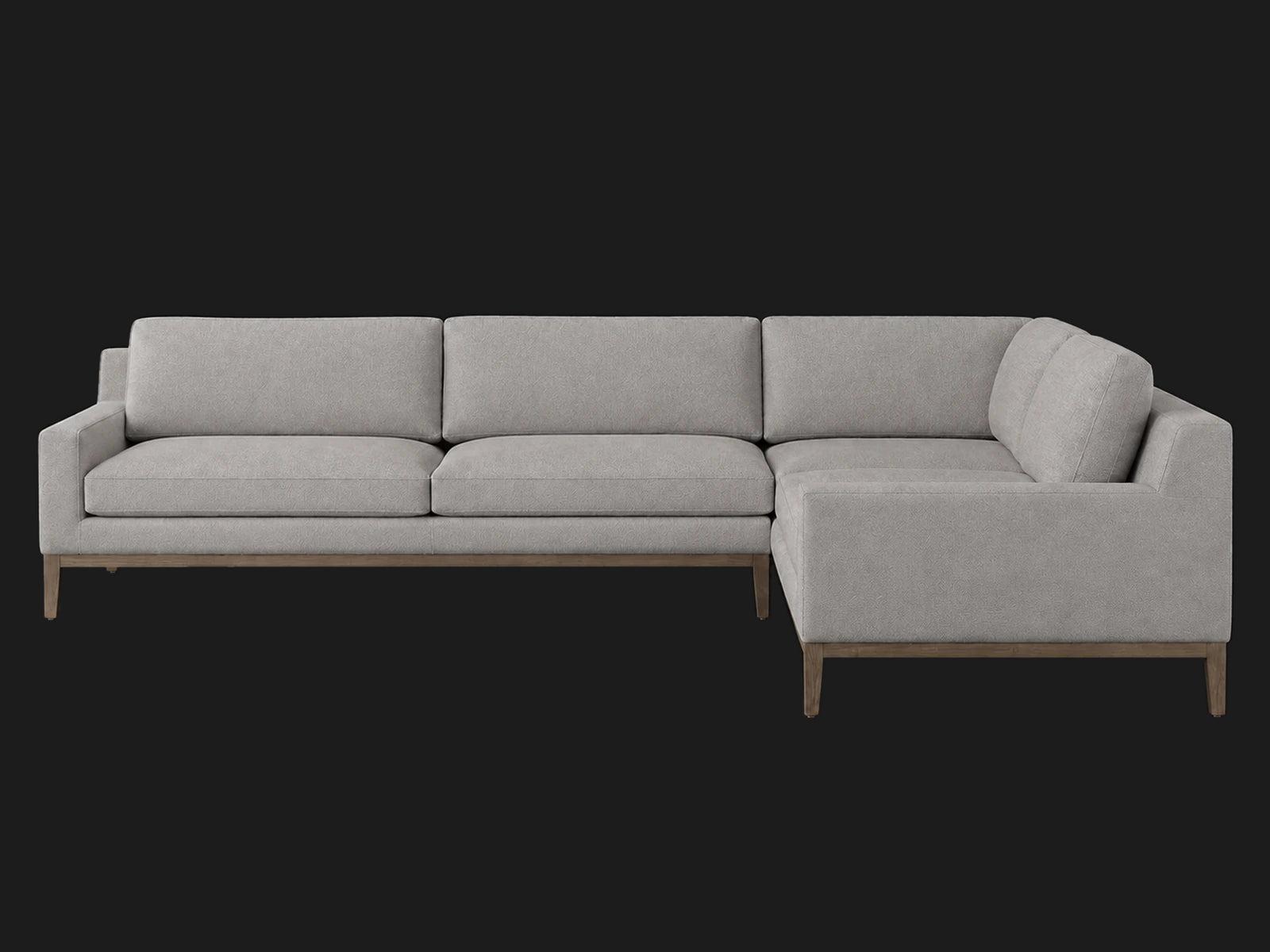 Italia Track Arm Left-Arm L-Sectional — Performance Linen Weave Cloud