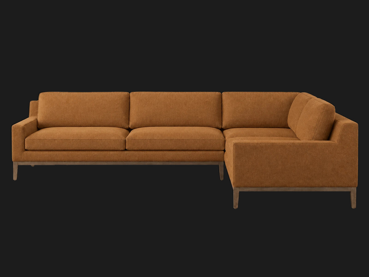 Italia Track Arm Left-Arm L-Sectional — Performance Velvet Cider