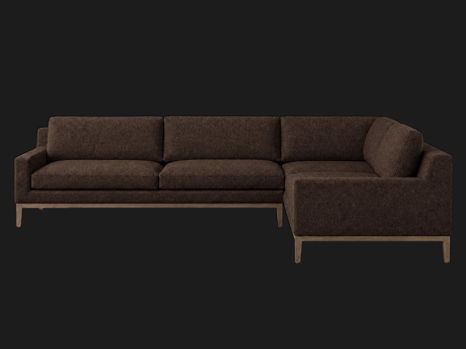 Italia Track Arm Left-Arm L-Sectional — Italian Brushed Wool Cocoa