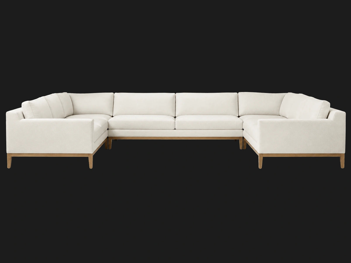 Italia Track Arm U-Sectional - Italian Brushed Wool Vanilla - Angle