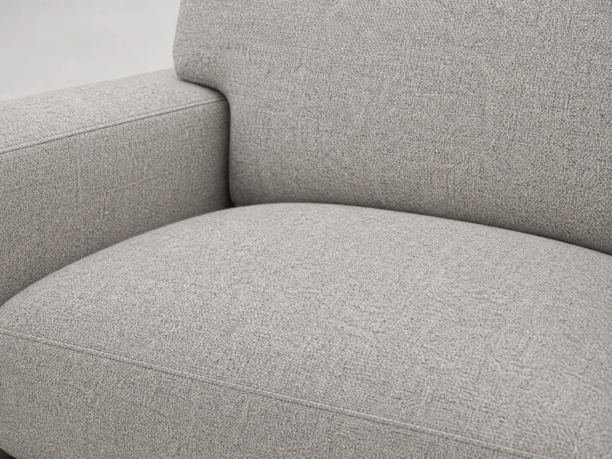 PB Comfort Swivel XL chair material detail in Italian Brushed Wool Moon