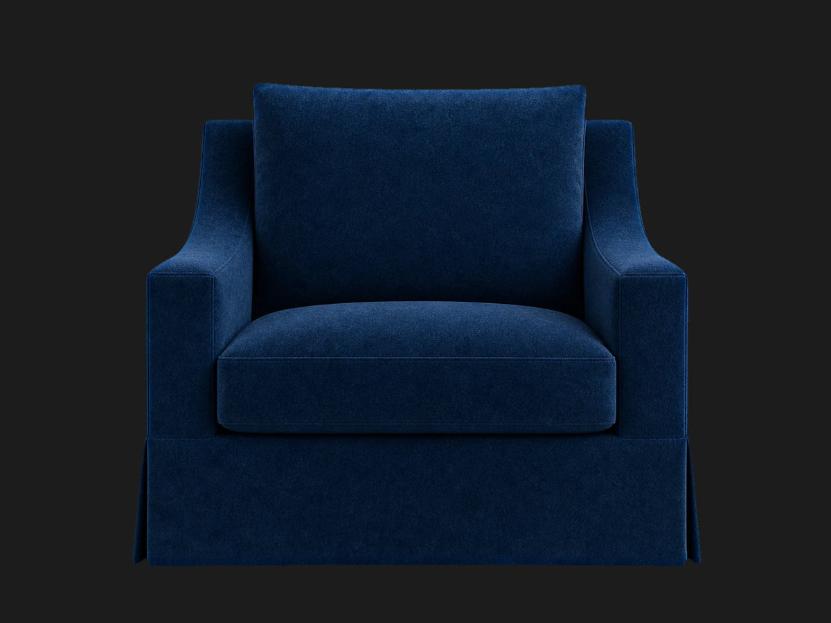 lounge-chairs_york-slope-swivel-linen-weave-pure-white #Fabric & Color_Performance Velvet Sapphire