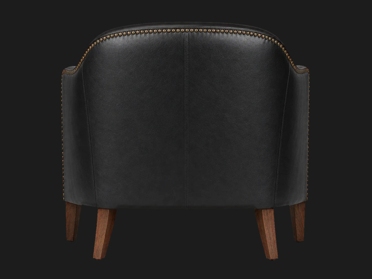 prod2702072 lounge chair back view in Costa Leather Jet and Walnut Vintage