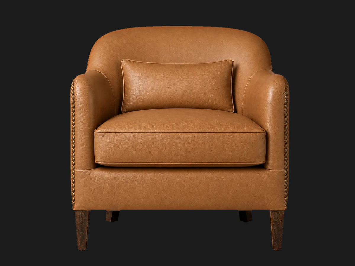 lounge-chairs-aniline-leather-black-walnut-vintage #Fabric & Color_Top Grain Aniline Leather Saddle Tan