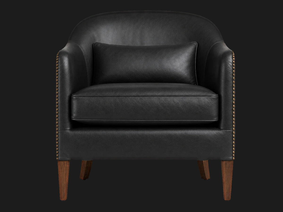lounge-chairs-aniline-leather-black-walnut-vintage #Fabric & Color_Costa Leather Jet
