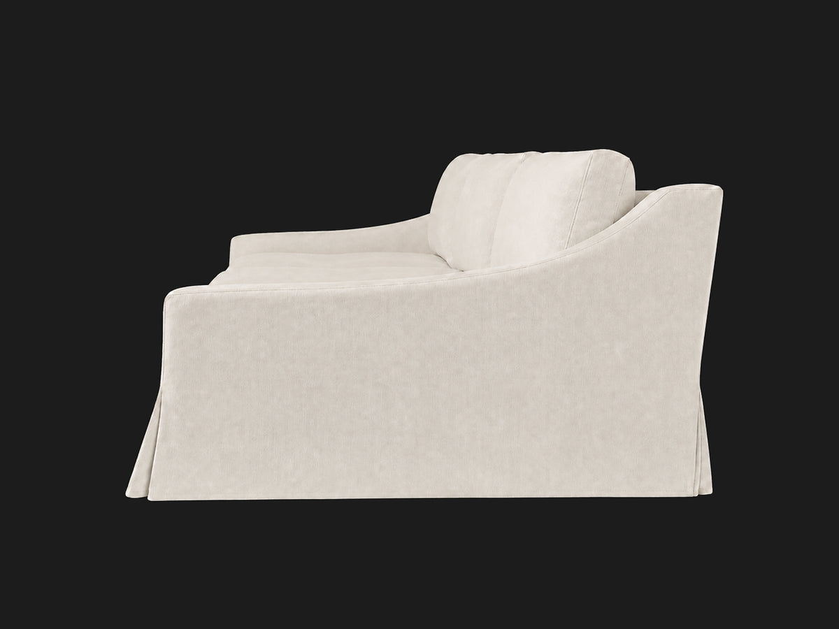 MODENA Slipcovered Modular Slope Arm 3-Piece Sofa — Italian Brushed Wool Vanilla — side