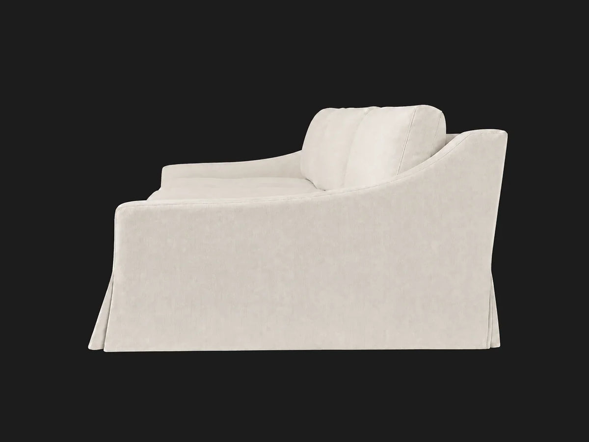 MODENA Slipcovered Modular Slope Arm 3-Piece Sofa — Italian Brushed Wool Vanilla — side