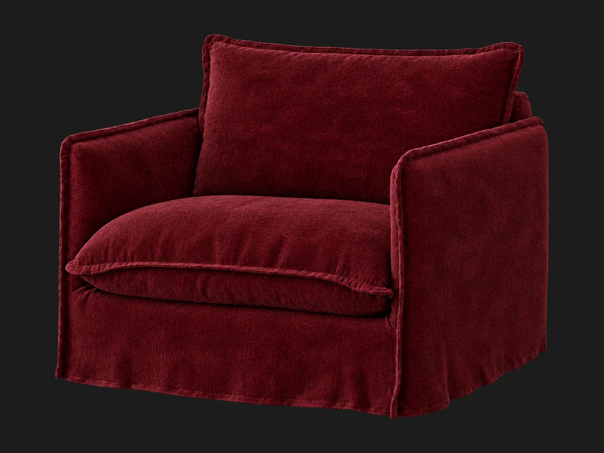 Neva Chair #Fabric & Color_Mohair Crimson