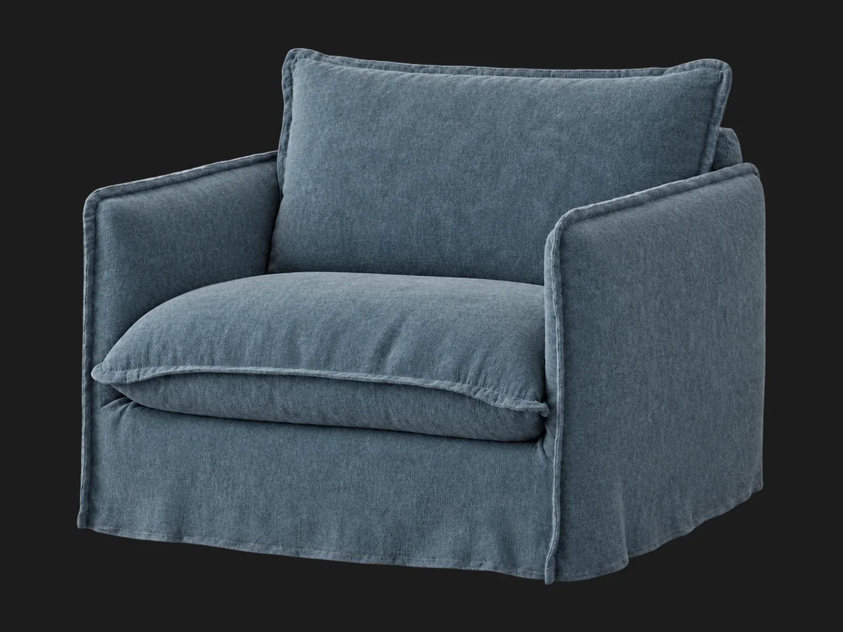 Neva Chair #Fabric & Color_Mohair Slate Blue