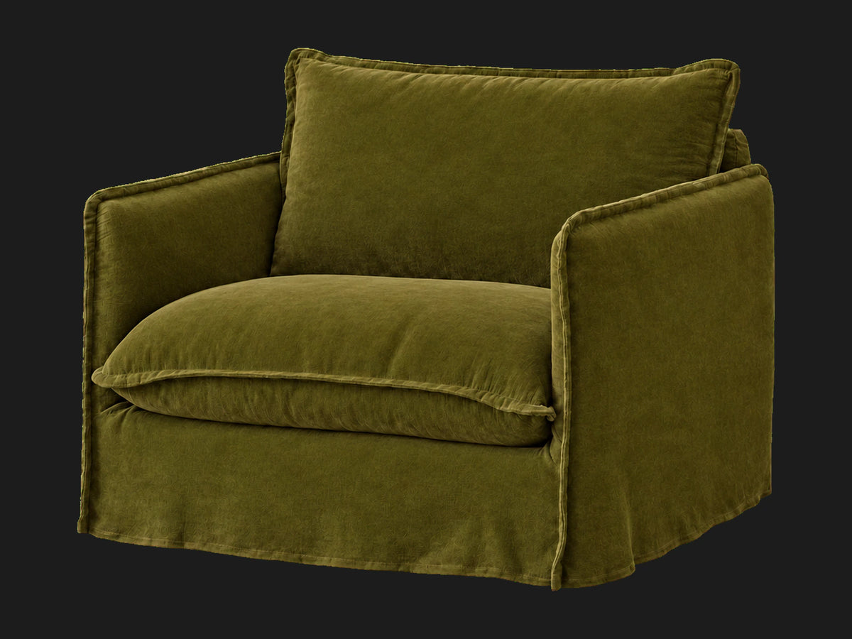 Neva Chair #Fabric & Color_Performance Velvet Olive