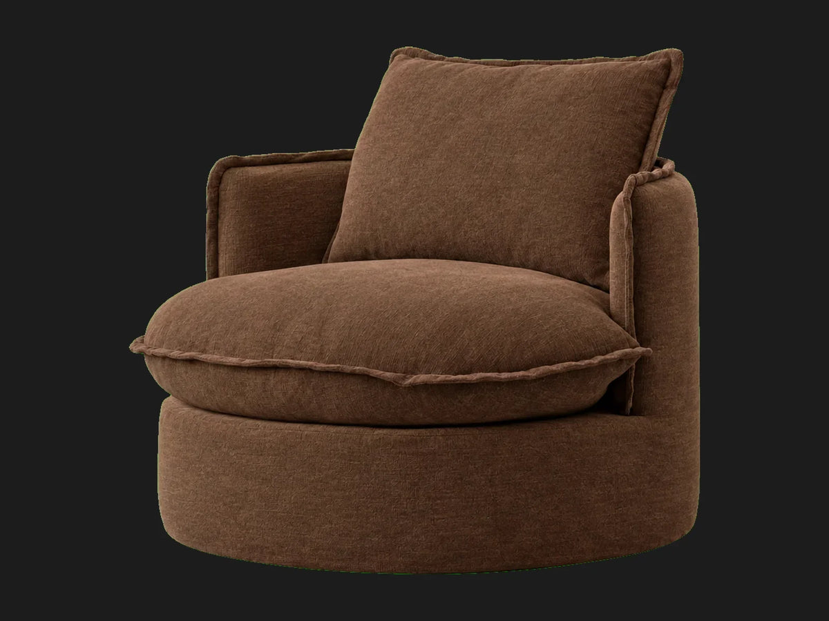 neva-round-swivel-chair #Fabric & Color_Italian Brushed Wool Cocoa
