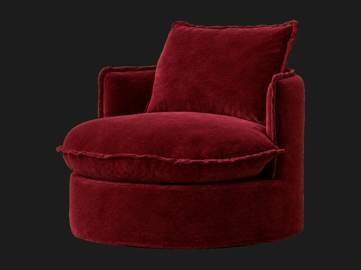 neva-round-swivel-chair #Fabric & Color_Mohair Crimson