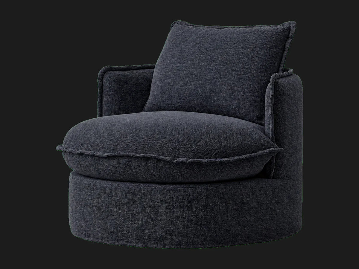 neva-round-swivel-chair #Fabric & Color_Performance Textural Weave Marina