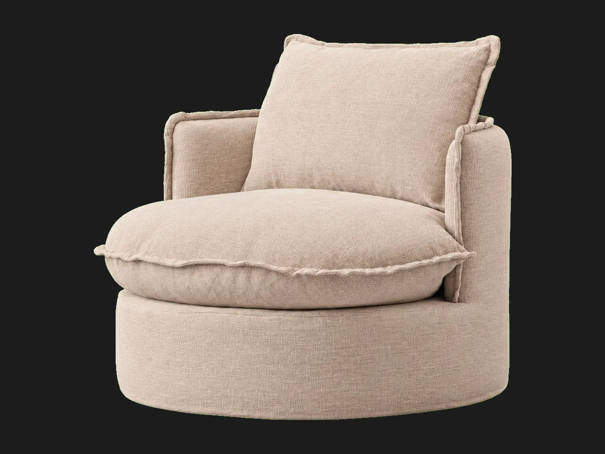 neva-round-swivel-chair #Fabric & Color_Performance Textural Weave Savanna