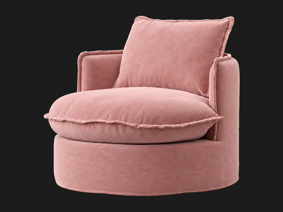 neva-round-swivel-chair #Fabric & Color_Performance Velvet Blossom