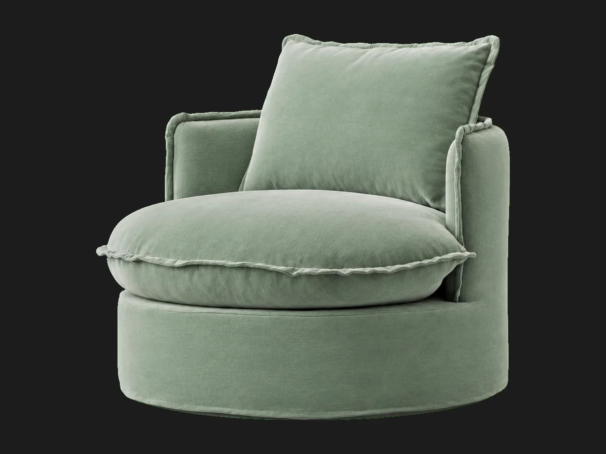 neva-round-swivel-chair #Fabric & Color_Performance Velvet Seafoam
