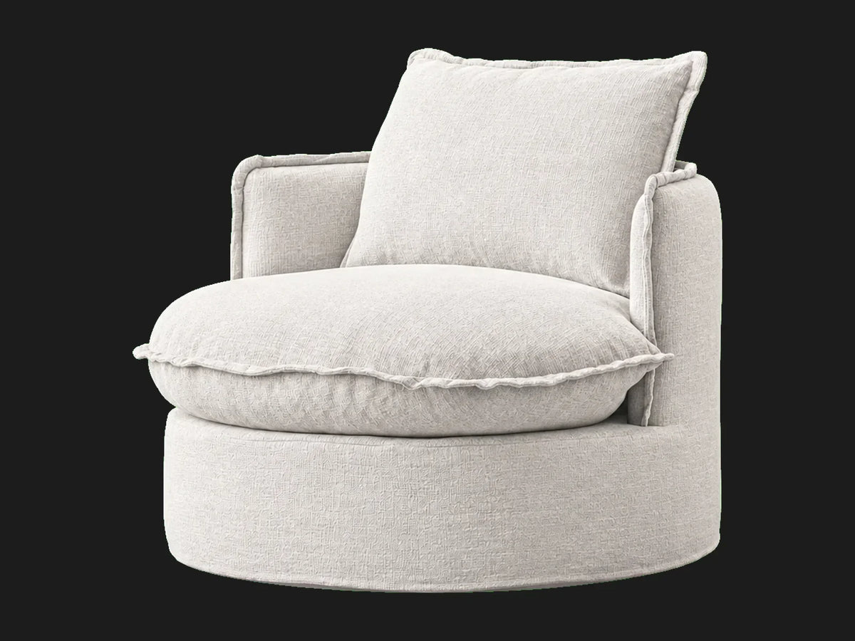 neva-round-swivel-chair #Fabric & Color_Performance Woven Chenille Lace