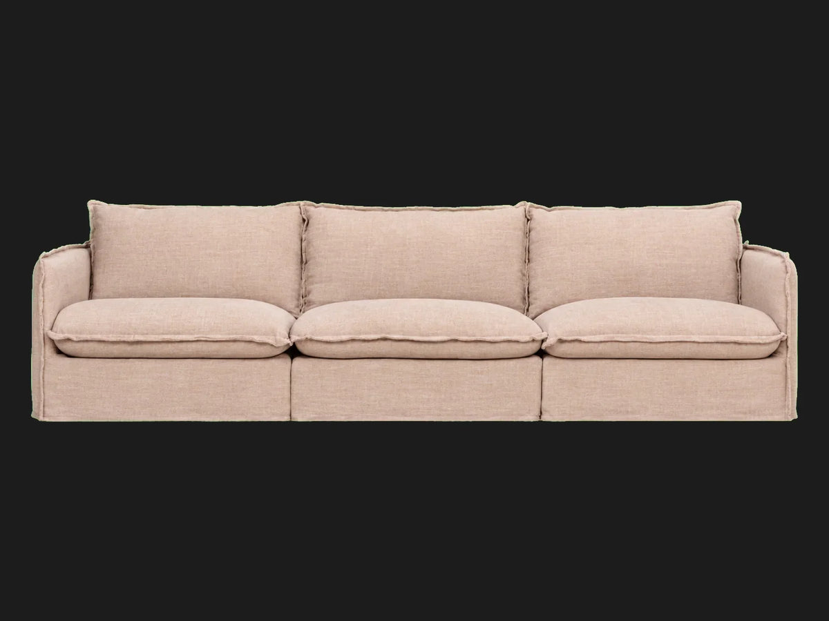 Neva Slipcovered Modular Sectional Sofa — Heritage Belgian Linen Petal