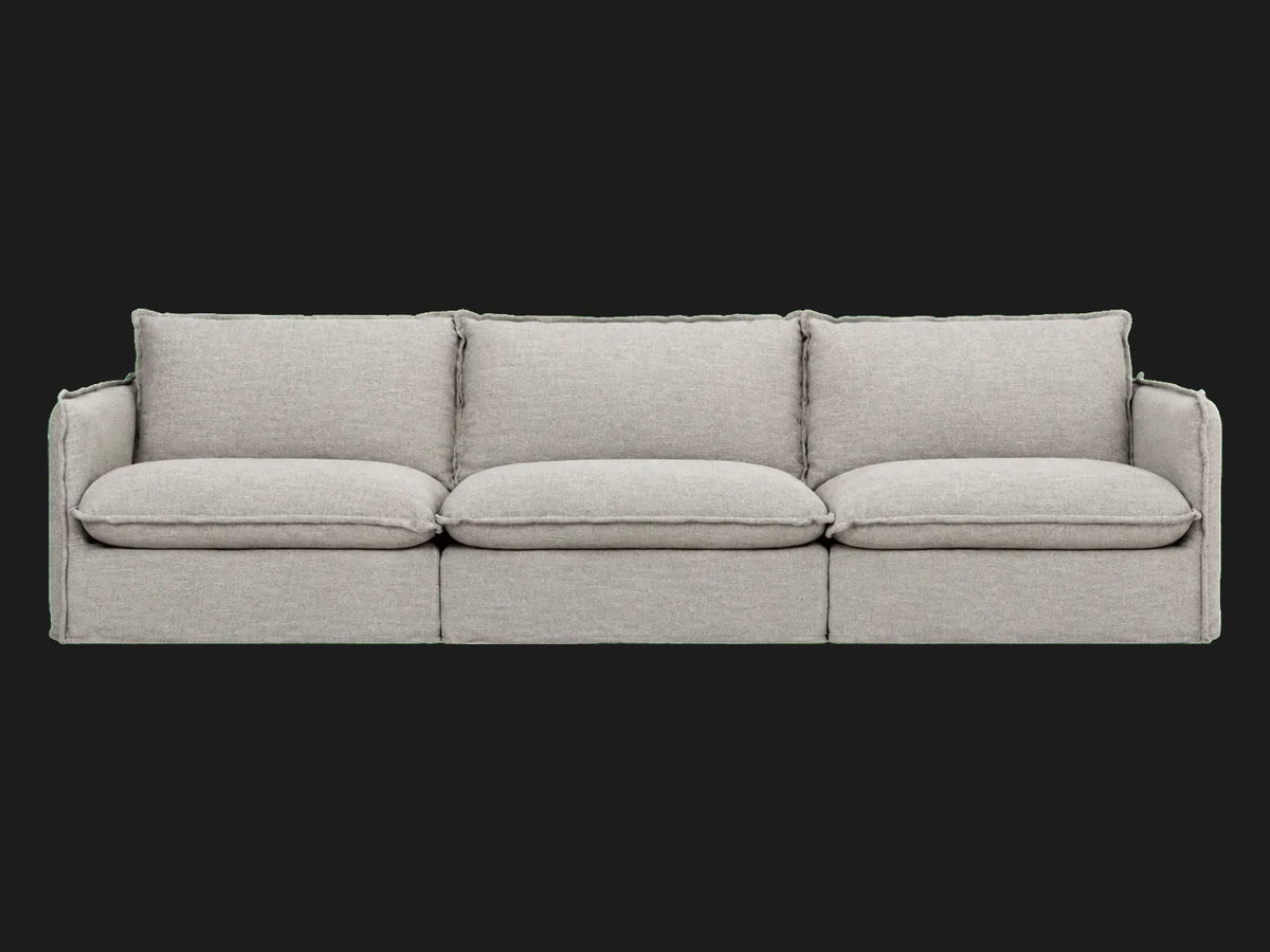 Neva Slipcovered Modular Sectional Sofa — Performance Textural Weave Breeze
