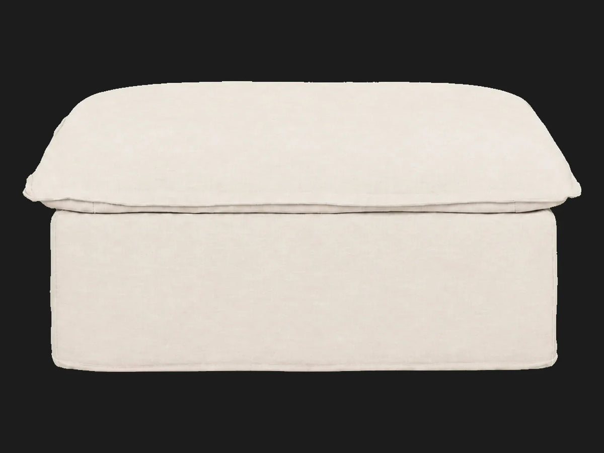 Neva Storage Ottoman — Performance Linen Weave Flour