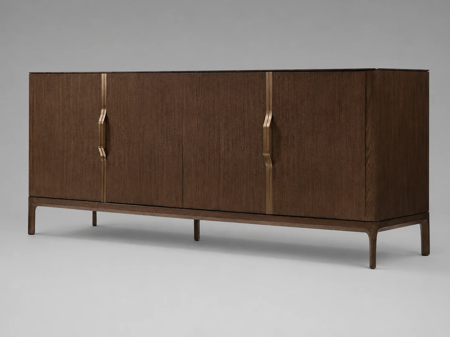 4-Door Oak Sideboard I, 45-degree view