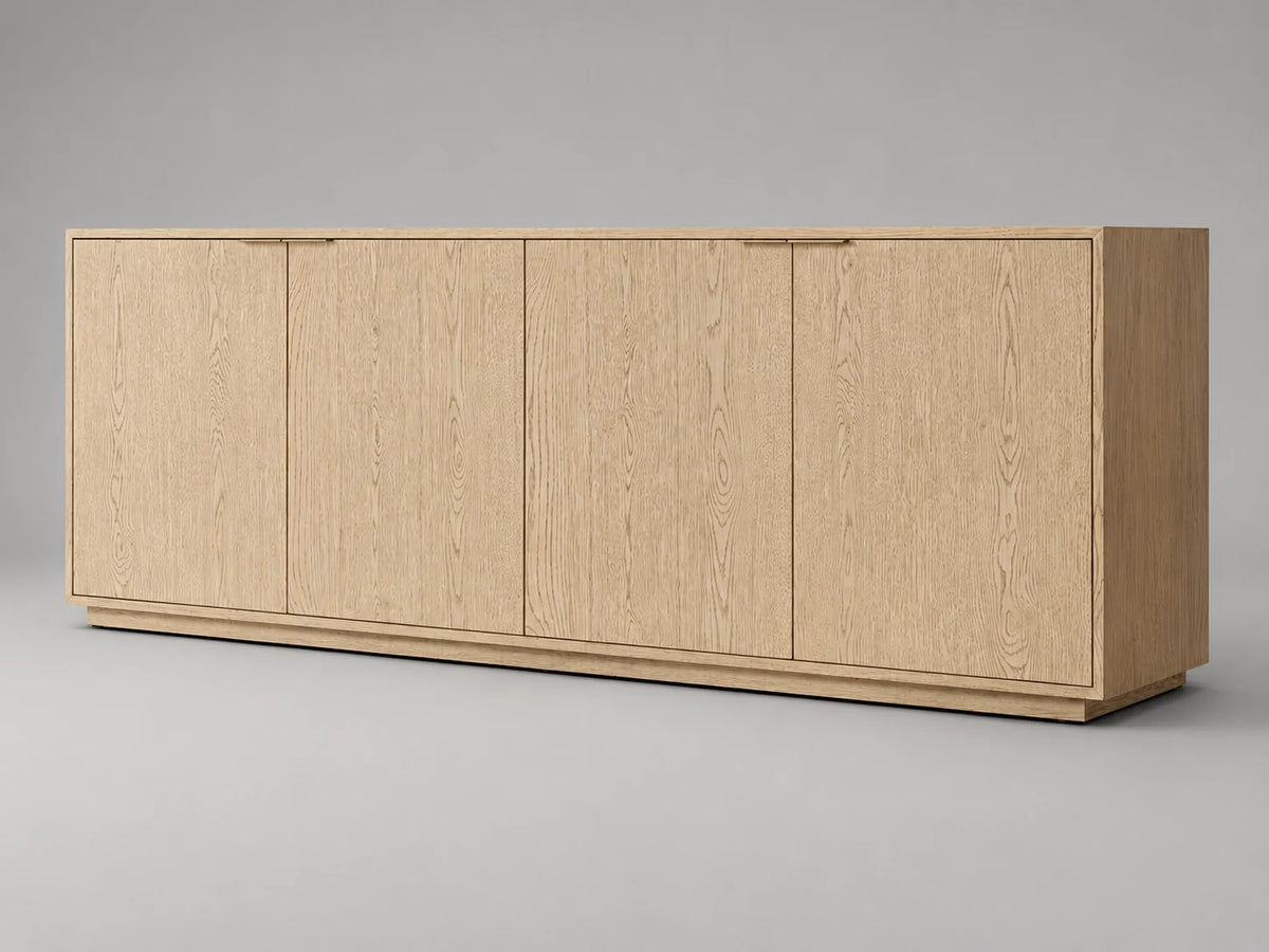4-Door Oak Sideboard II, 45-degree view