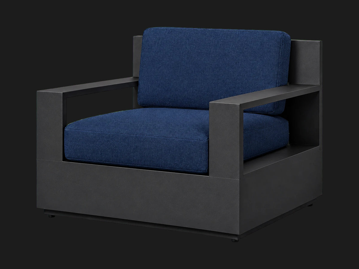 outdoor-lounge-chair-black-aluminum-frame-performance-fabric #Fabric & Color_Performance Linen Weave Bay