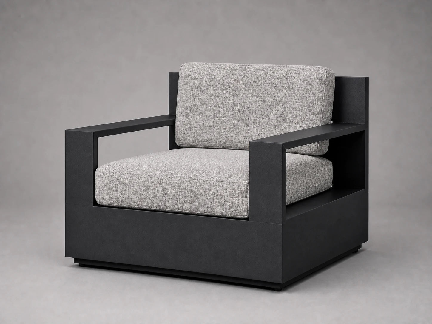 outdoor-lounge-chair-black-aluminum-frame-performance-fabric #Fabric & Color_Heritage Belgian Linen Agate