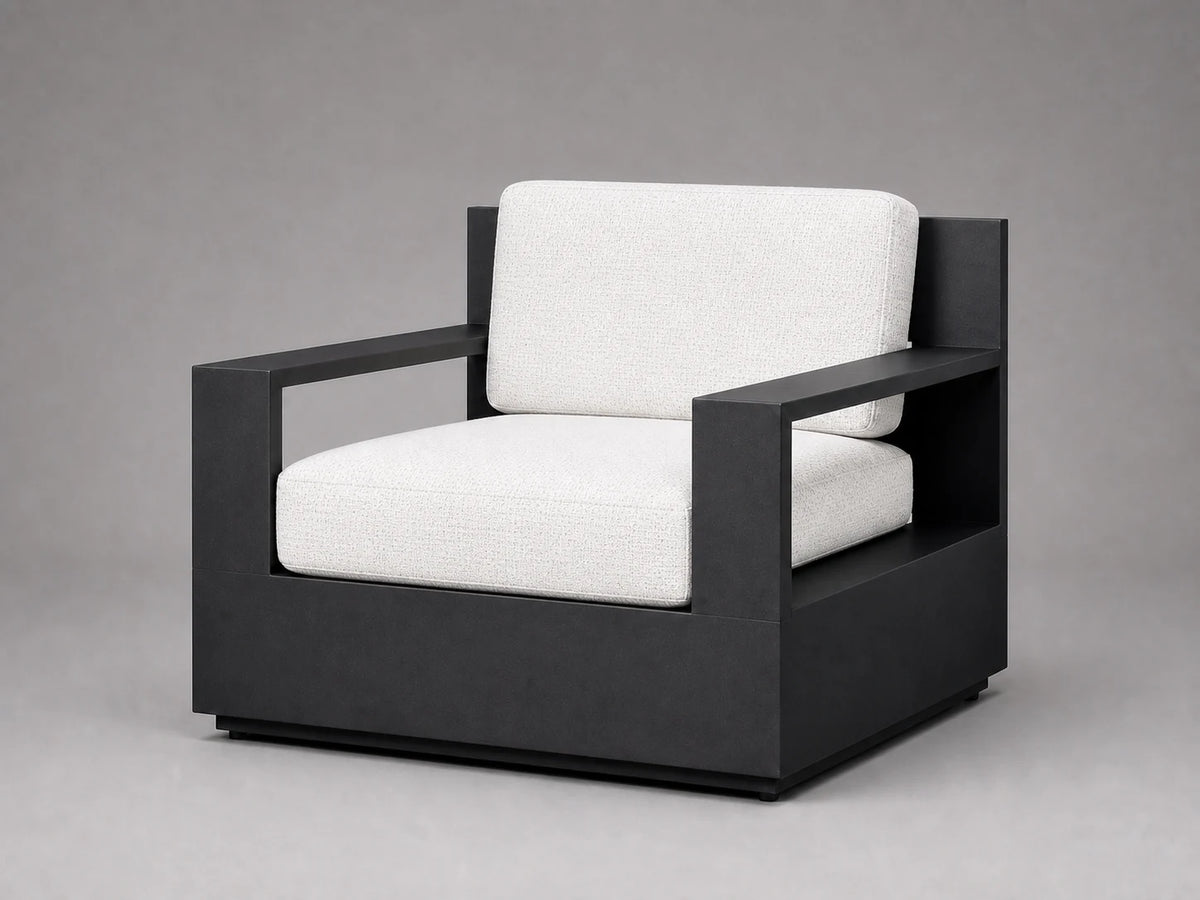 outdoor-lounge-chair-black-aluminum-frame-performance-fabric #Fabric & Color_Performance Woven Chenille Lace