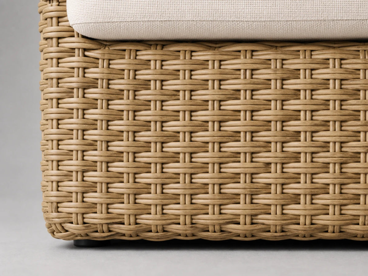 Outdoor Three-Seat Sofa, Rattan Frame, Performance Fabric, product view