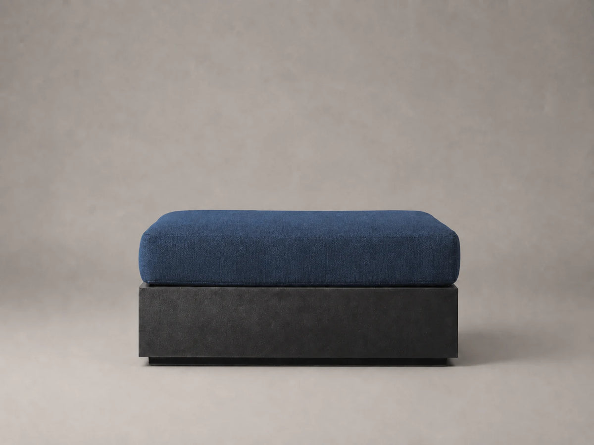 outdoor-ottoman-aluminum-frame-performance-fabric #Fabric & Color_Performance Linen Weave Bay