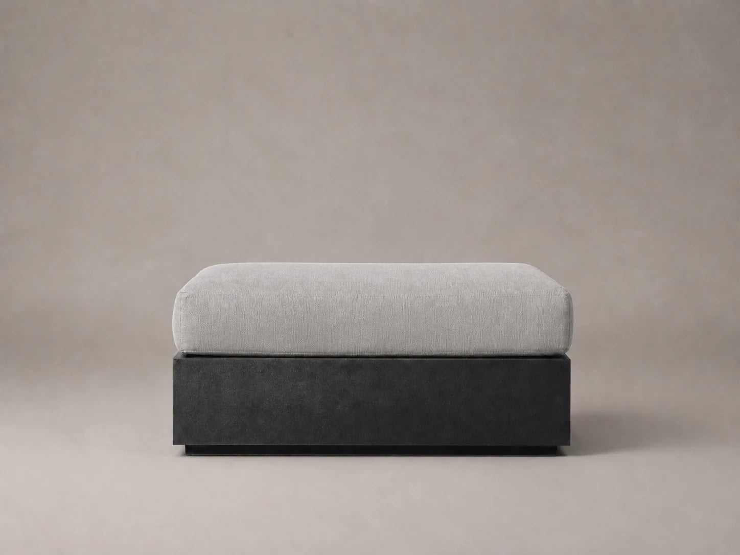 outdoor-ottoman-aluminum-frame-performance-fabric #Fabric & Color_Performance Linen Weave Cloud