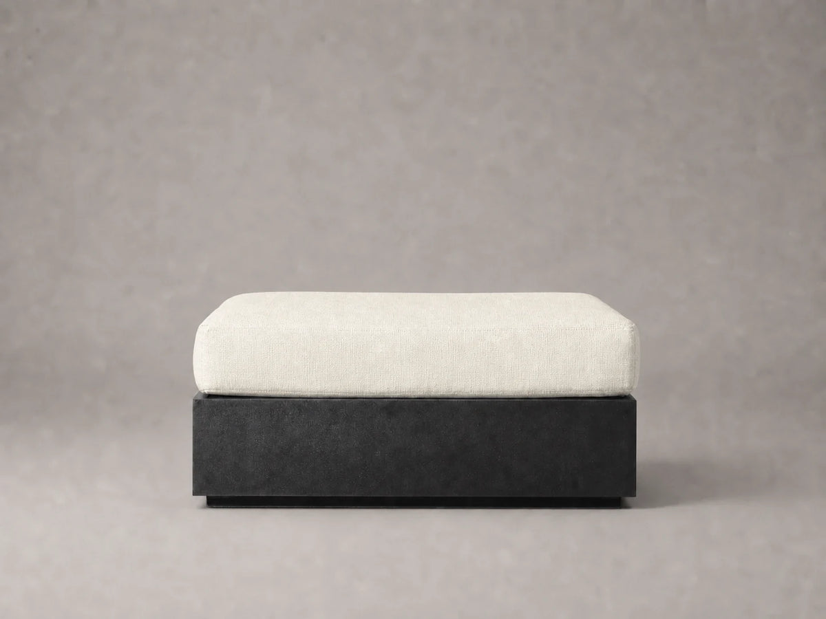 outdoor-ottoman-aluminum-frame-performance-fabric #Fabric & Color_Performance Linen Weave Flour
