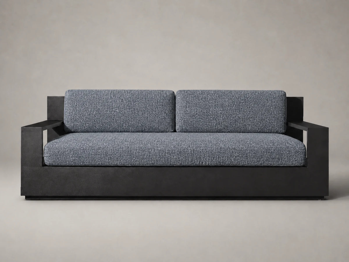 outdoor-two-seat-sofa-aluminum-frame-performance-fabric #Fabric & Color_Heritage Belgian Linen Lake