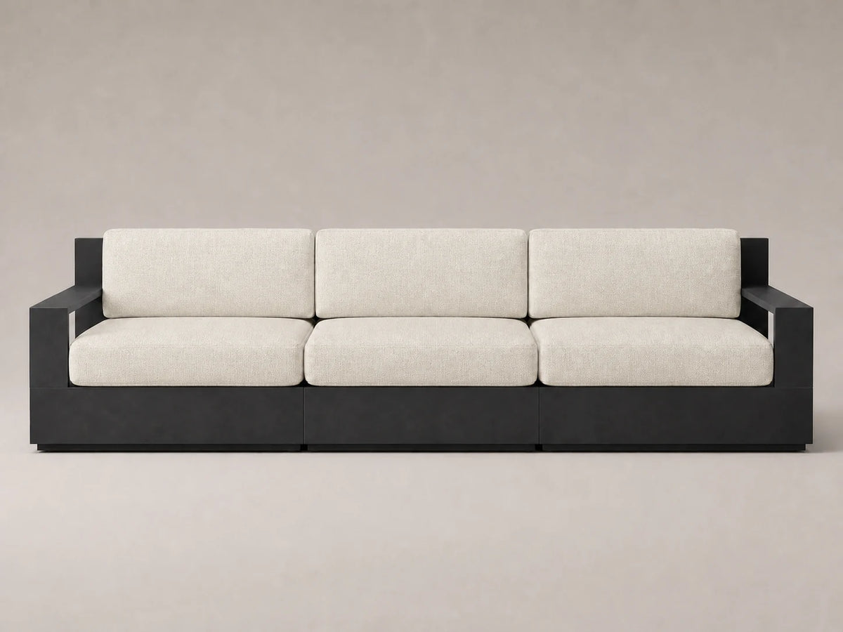 outdoor-modular-three-seat-sofa-aluminum-frame-performance-fabric #Fabric & Color_Heritage Belgian Linen Alder