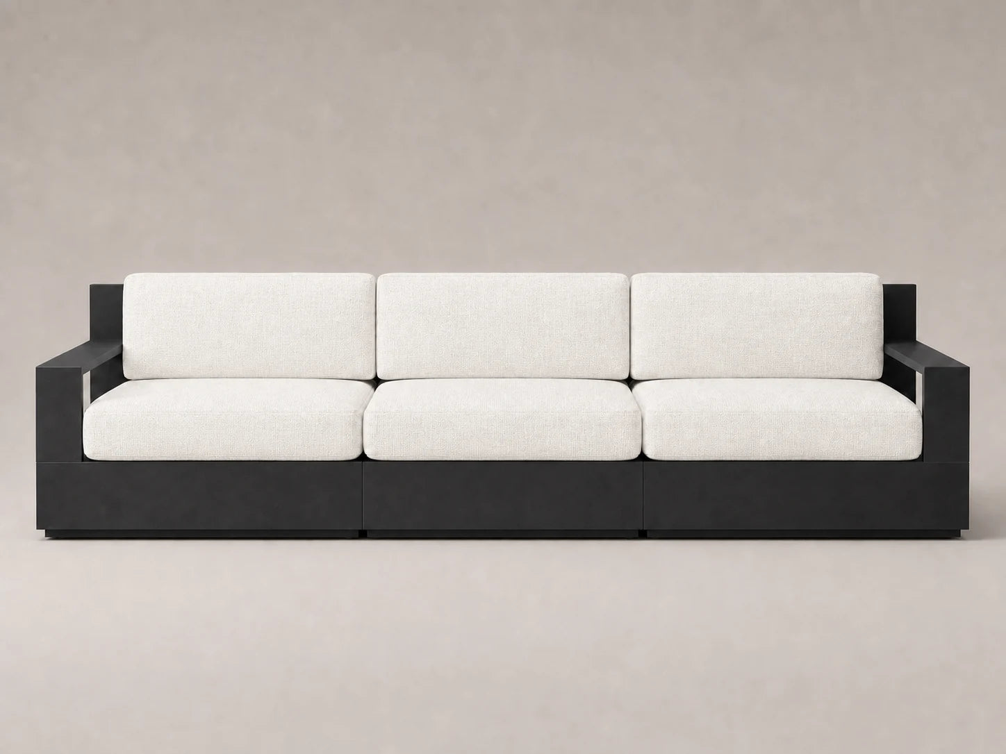 outdoor-modular-three-seat-sofa-aluminum-frame-performance-fabric #Fabric & Color_Heritage Belgian Linen Egret