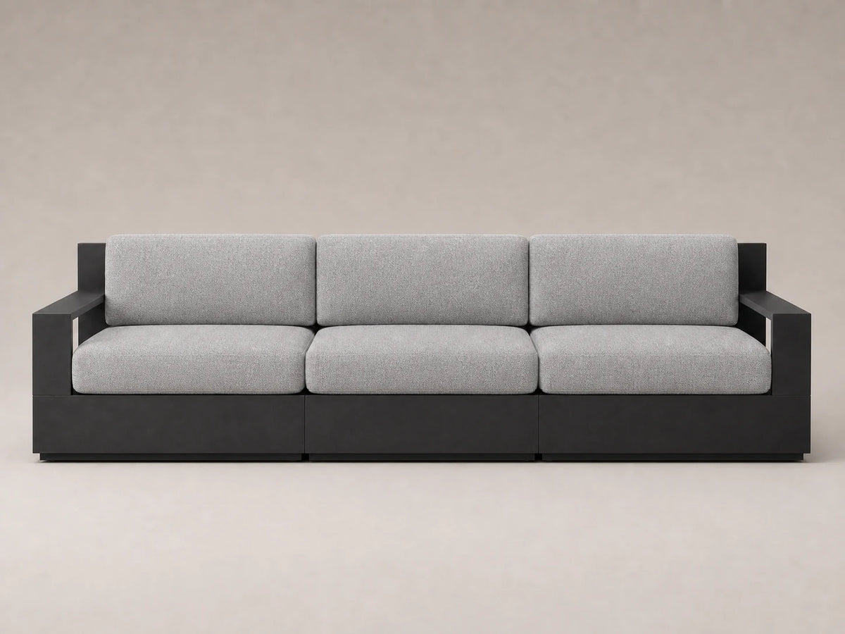 outdoor-modular-three-seat-sofa-aluminum-frame-performance-fabric #Fabric & Color_Performance Woven Chenille Steel