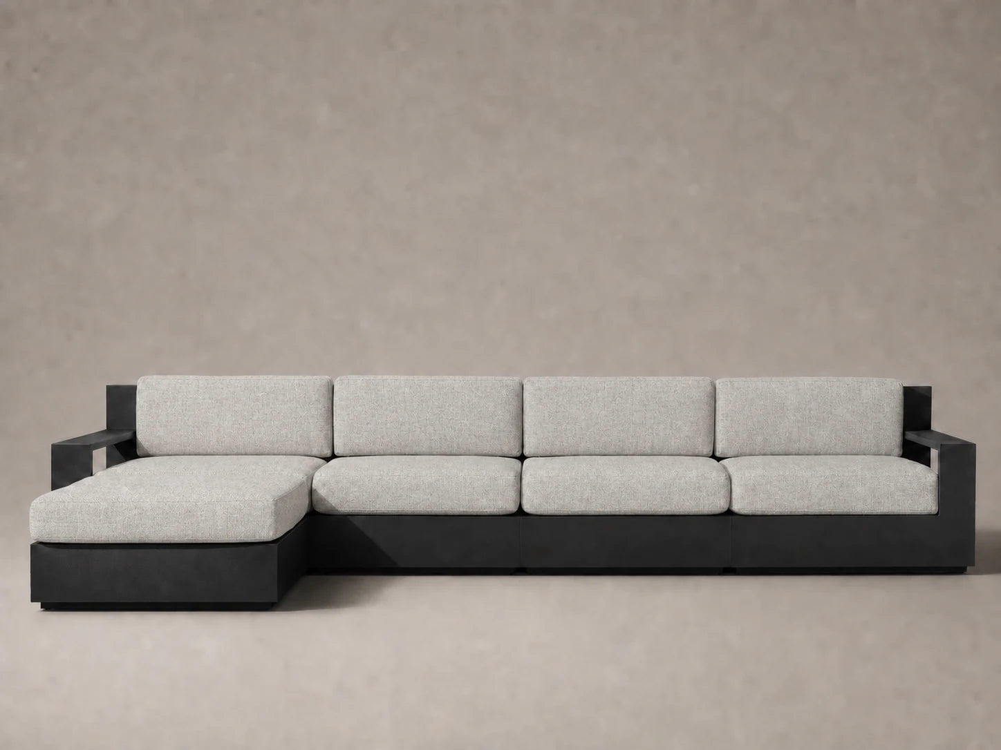 outdoor-modular-chaise-sofa-aluminum-frame-performance-fabric #Fabric & Color_Heritage Belgian Linen Agate