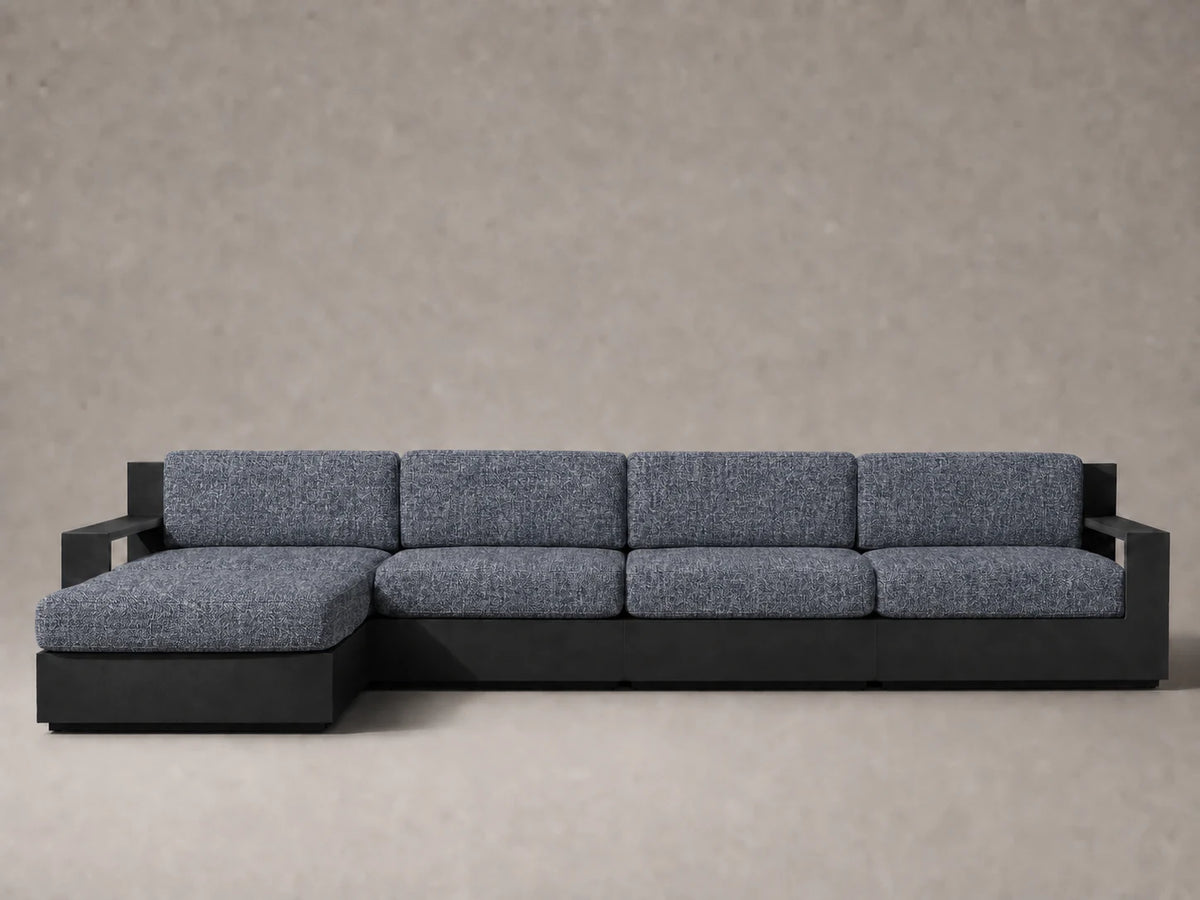 outdoor-modular-chaise-sofa-aluminum-frame-performance-fabric #Fabric & Color_Heritage Belgian Linen Lake