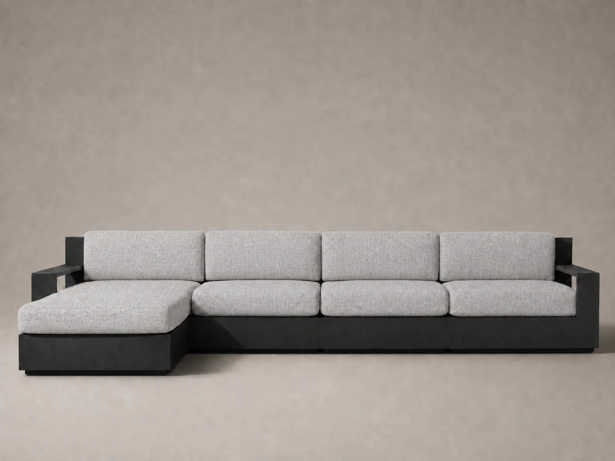 outdoor-modular-chaise-sofa-aluminum-frame-performance-fabric #Fabric & Color_Performance Woven Chenille Rain