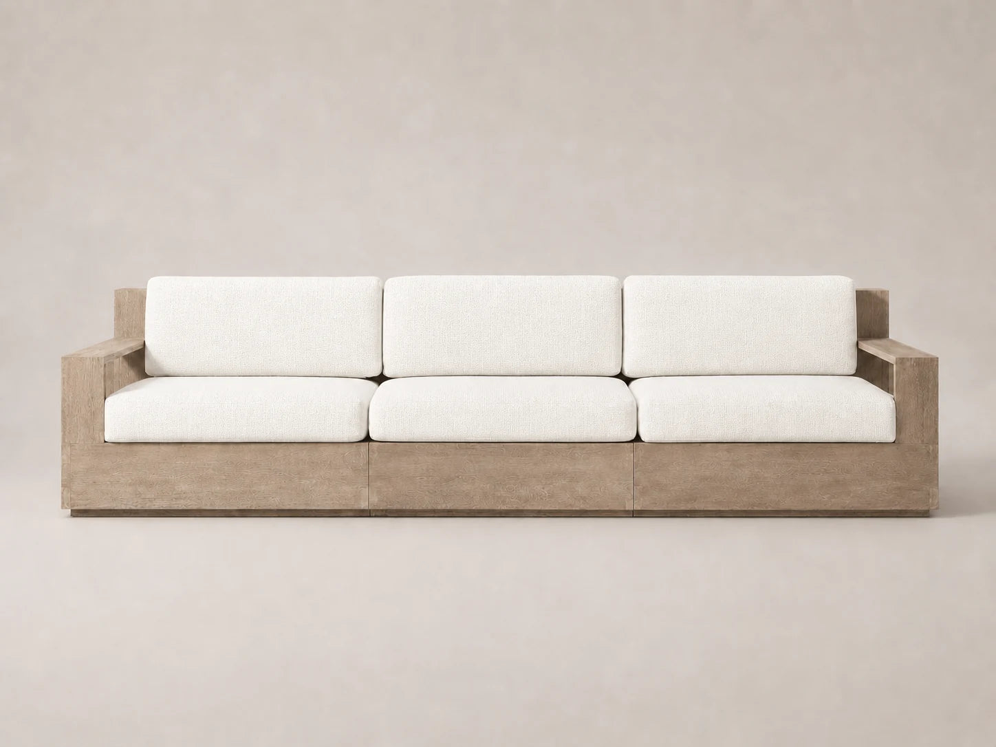 outdoor-three-seat-sofa-teak-frame-performance-fabric #Fabric & Color_Performance Woven Chenille Lace