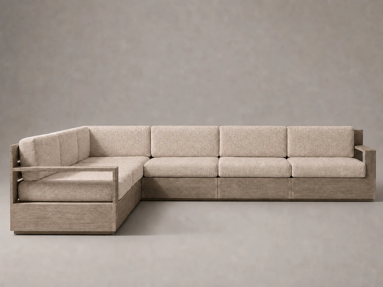 outdoor-l-sectional-sofa-teak-frame-performance-fabric #Fabric & Color_Heritage Belgian Linen Petal