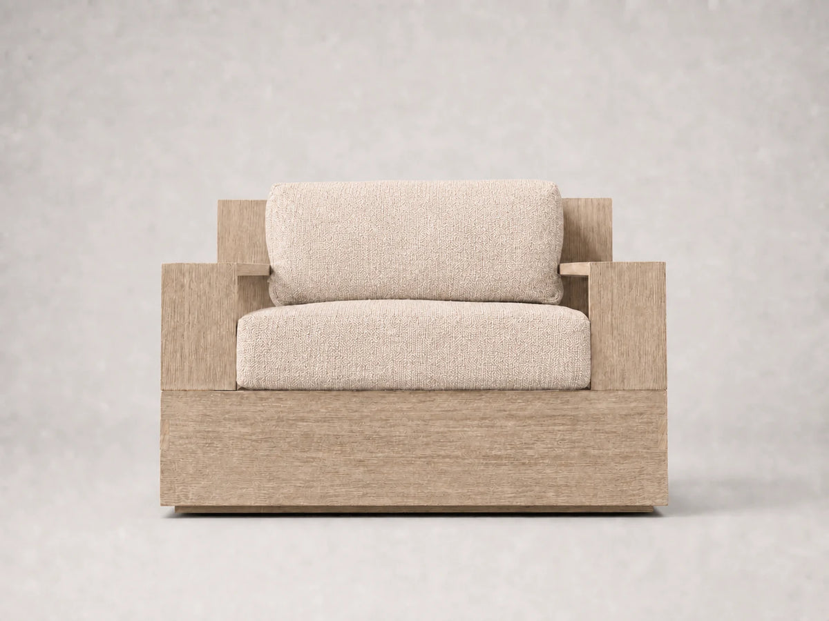 outdoor-lounge-chair-teak-frame-performance-fabric #Fabric & Color_Heritage Belgian Linen Petal