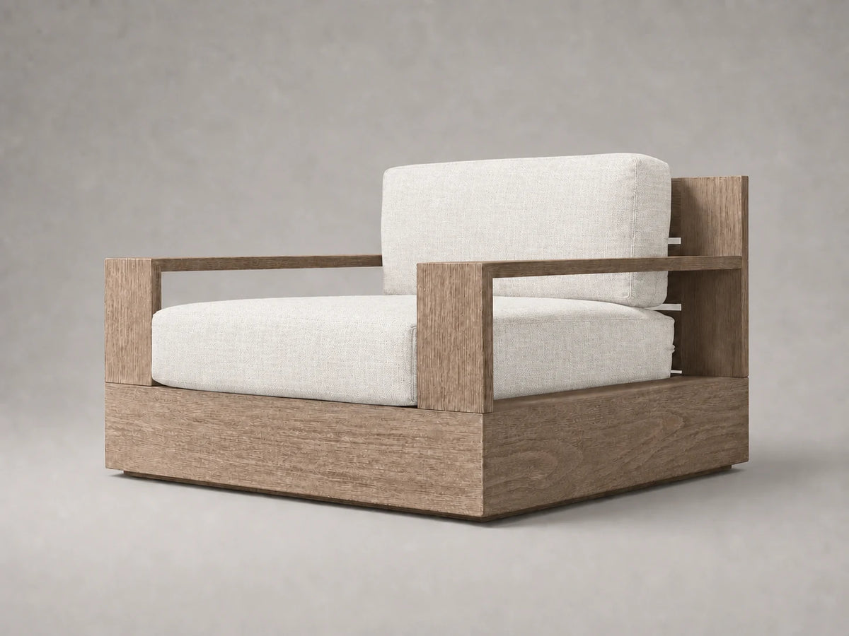 outdoor-swivel-chair-teak-frame-performance-fabric #Fabric & Color_Heritage Belgian Linen Egret