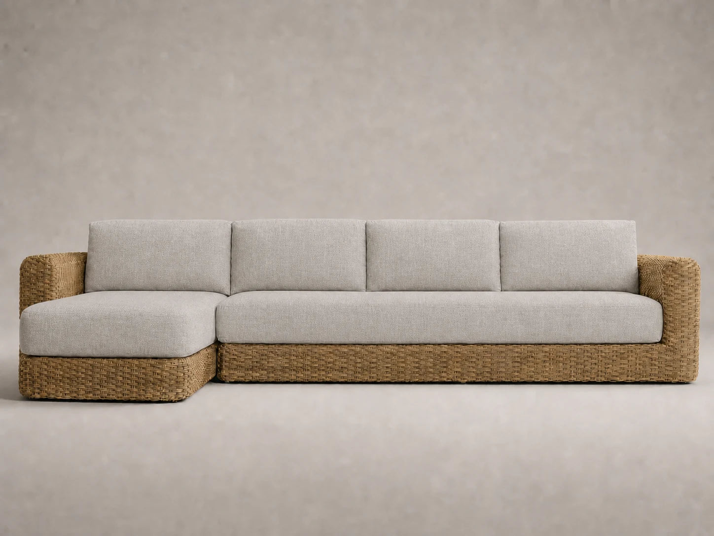 outdoor-chaise-sofa-wicker-frame-performance-fabric #Fabric & Color_Heritage Belgian Linen Agate
