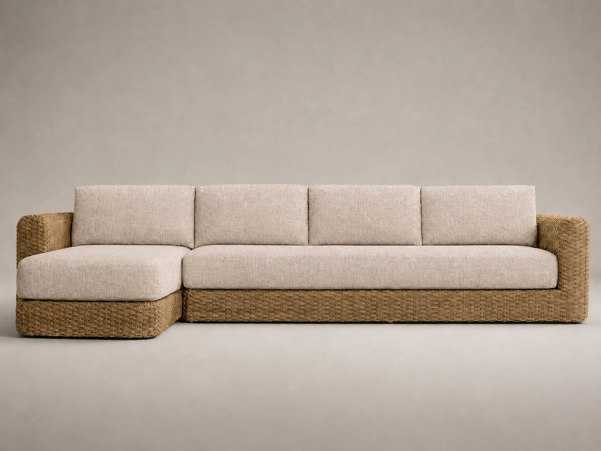 outdoor-chaise-sofa-wicker-frame-performance-fabric #Fabric & Color_Heritage Belgian Linen Petal