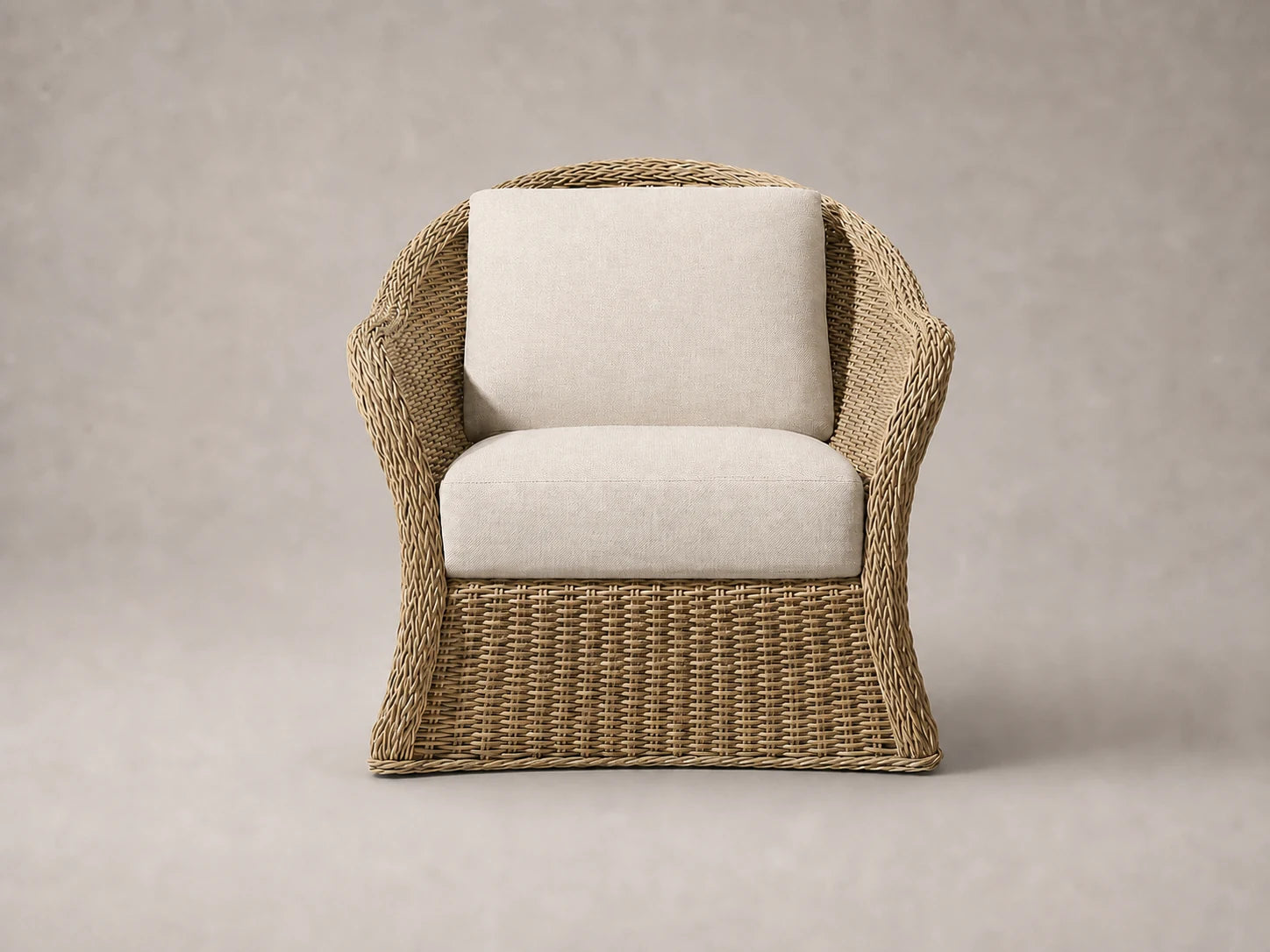 outdoor-lounge-chair-wicker-frame-performance-fabric #Fabric & Color_Performance Linen Weave Beige