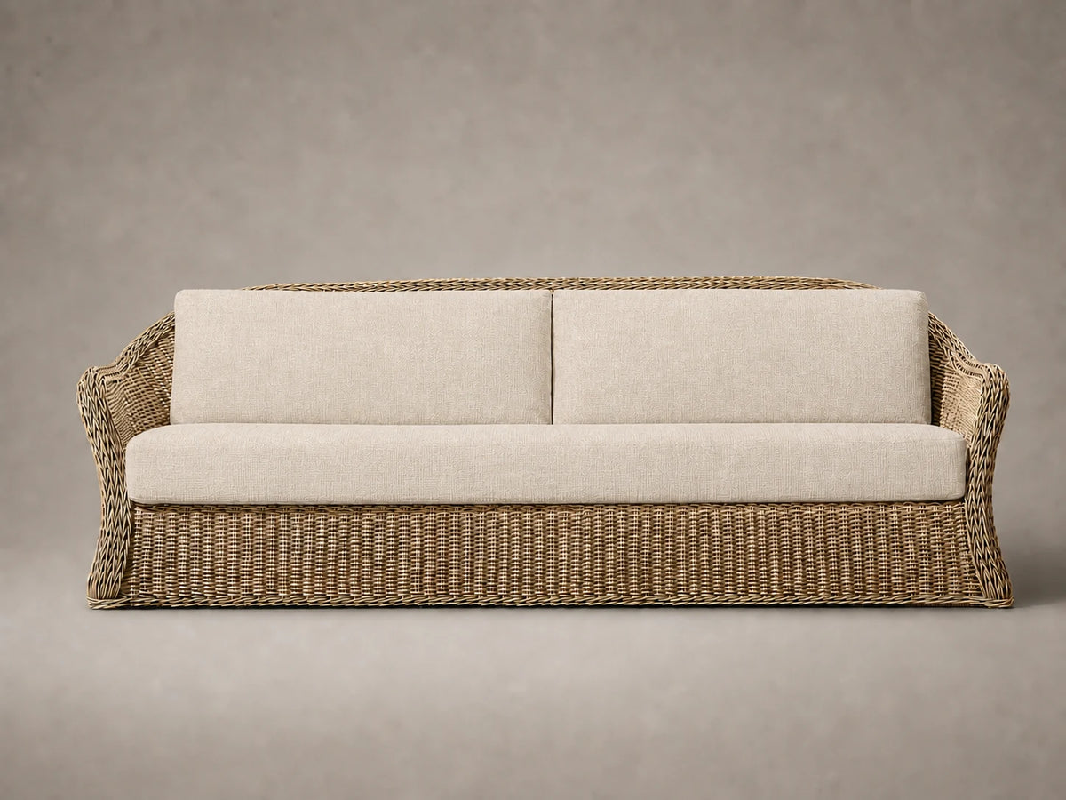outdoor-sofa-wicker-frame-performance-fabric #Fabric & Color_Performance Linen Weave Beige